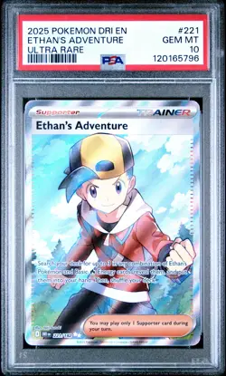 2025 POKEMON DRI EN-DESTINED RIVALS ULTRA RARE #221 ETHAN'S ADVENTURE PSA 10 - Image 1