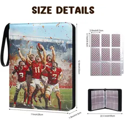 Football Card Binder 900 Pocket, Trading Card Binder 9 Pockets with 50 Remova... - Image 5