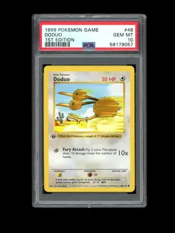 Pokemon PSA 10 GEM MINT Doduo 1st Edition Base Set Shadowless 1999 Card 48/102 - Image 1