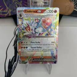 Pokemon TCG Cinderace Ex Holo Card Stellar Crown 028/142 English NM - Image 1