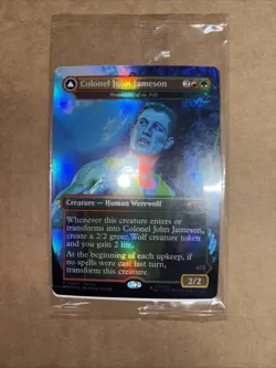 Magic the Gathering Man Wolf Foil Promo Card Only - Image 1