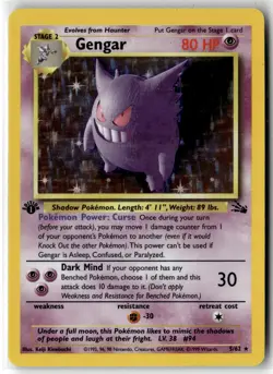 Gengar ⭐ 5/62 Fossil Holo 1st Edition Vintage WOTC Pokemon NM/LP - Image 1