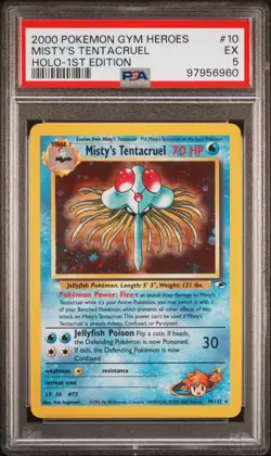 2000 POKEMON GYM HEROES HOLO-1ST ED #10 MISTY'S TENTACRUEL PSA 5 - Image 1