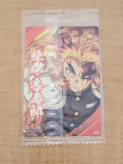 No34 Kyojuro Rengoku Demon Slayer Kimetsu no Yaiba Wafer Card - Sealed - Image 2
