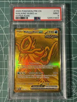 Walking Wake Ex Hyper Rare 2025 Pokemon Pre En #178 PSA 9 Gold - Image 1