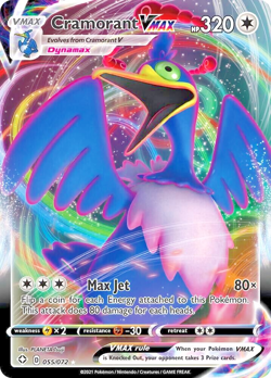 Pokemon TCG Cramorant VMAX 055/072 Shining Fates Full Art Ultra Rare Holo - Image 1