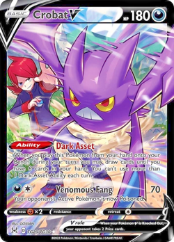Pokemon TCG Crobat v TG20/TG30 Lost Origin Trainer Gallery Full Art Ultra Rare - Image 1