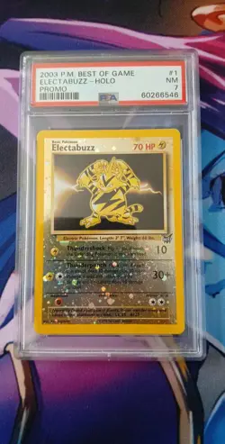 Pokemon Electabuzz Best of Game -swirl- Reverse Holo Promo #1 PSA 7 - Image 1