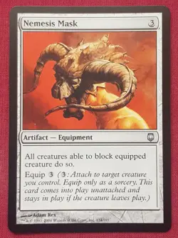 Magic The Gathering DARKSTEEL NEMESIS MASK artifact card MTG - Image 1
