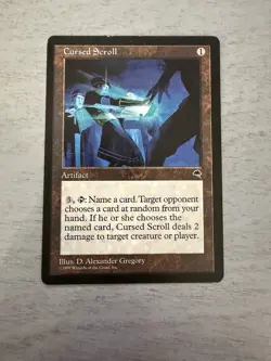 MTG Cursed Scroll Tempest Regular Rare Good Condition - Image 1