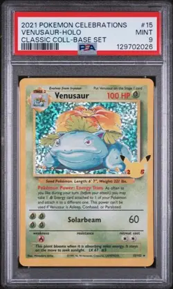 2021 POKEMON CELEBRATIONS CLASSIC COLL #15 VENUSAUR-HOLO PSA 9 - Image 1