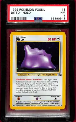 PSA 7 1999 Pokemon Fossil Holo Ditto #3 - Image 1