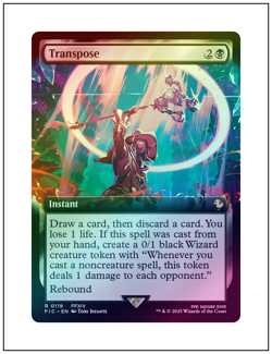 1x Transpose, Extended Art Foil, Magic MTG NM - Image 1