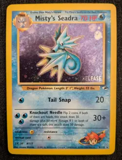 Pokemon TCG Misty's Seadra Holo Rare PRE-RELEASE (9/132) NM - Image 1