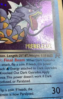 Dark Gyarados Holo Rare Prerelease 2000 Pokemon Rocket #8/82 Moderately Played - Image 3