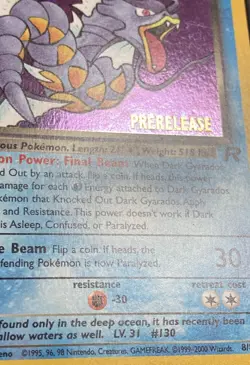Dark Gyarados Holo Rare Prerelease 2000 Pokemon Rocket #8/82 Moderately Played - Image 5