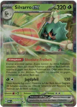Pokemon Silvarro ex Double Rare Obsidianflammen OBF 015/197 Near Mint Deutsch - Image 1