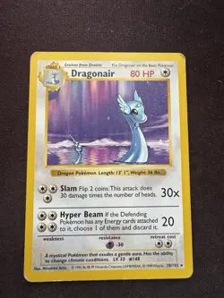 Dragonair 18/102 Base Set Rare Unlimited WOTC Pokemon TCG 1999 LP - Image 1