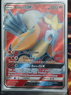 Pokemon TCG Entei Gx 71/73 Full Art Shining Legends Holo Nm/M - Image 1