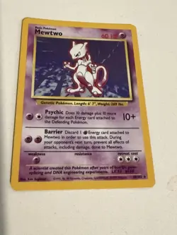 Pokemon Mewtwo Holo 10/102 Base Set 1999 WOTC - Classic Rare Card - Image 1