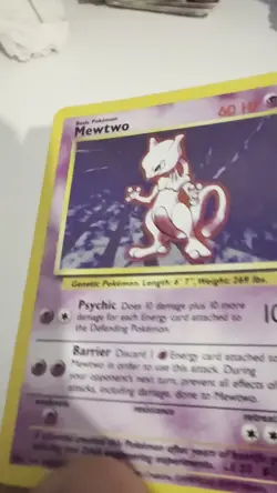 Pokemon Mewtwo Holo 10/102 Base Set 1999 WOTC - Classic Rare Card - Image 2