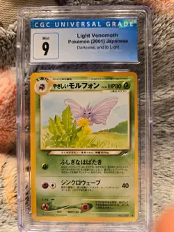 CGC 9 Mint Light Venomoth (2001) Japanese Darkness, and to Light Pokemon Card - Image 1