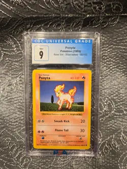 Ponyta pokemon (1999) Base set - (Shadowless) - 60/102 (CGC Graded Mint 9) - Image 1
