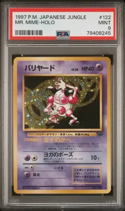 1997 POKEMON JAPANESE JUNGLE MR MIME 122 HOLO PSA 9 - Image 1