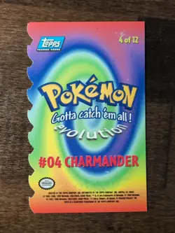 Pokemon Topps 1999 Die Cut Charmander Card Blue Logo MP - Image 2
