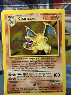 Pokemon TCG Charizard Base Set Holo Unlimited Rare Card 4/102 - Image 1