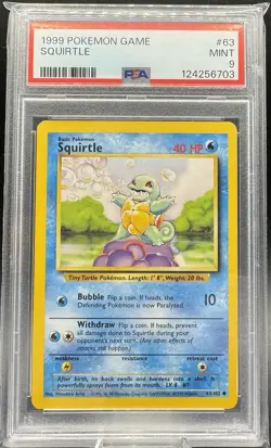🔥 1999 Pokemon Base Set - Squirtle #63 - PSA 9 MINT - Image 1