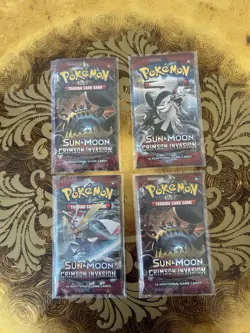 Crimson Invasion - Sealed 4 Booster Pack Set - Pokemon Sun & Moon TCG - Image 1