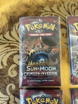 Crimson Invasion - Sealed 4 Booster Pack Set - Pokemon Sun & Moon TCG - Image 2