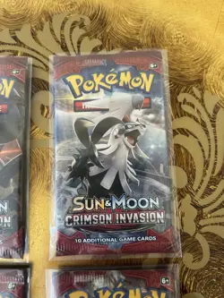 Crimson Invasion - Sealed 4 Booster Pack Set - Pokemon Sun & Moon TCG - Image 3