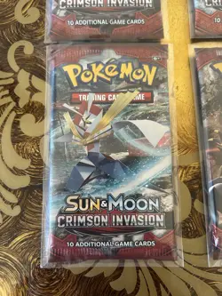 Crimson Invasion - Sealed 4 Booster Pack Set - Pokemon Sun & Moon TCG - Image 4