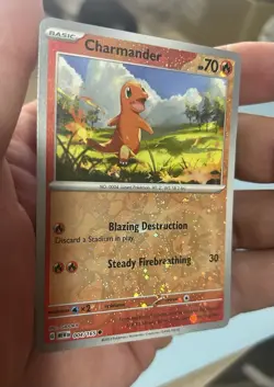CHARMANDER [COSMO REVERSE] - 004/165 - POKEMON 151 ENGLISH COSTCO HOLO - NM - Image 2