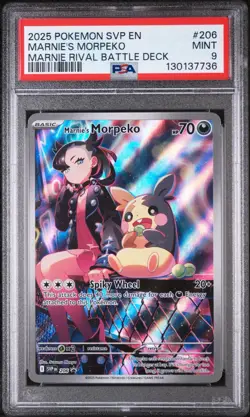 Pokemon TCG Marnie's Morpeko 206 Rival Battle Deck Black Star Promo PSA 9 - Image 1