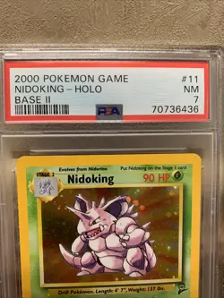 Base Set 2 Nidoking PSA 7 Holo 11/130 Pokemon Fresh Slab!! - Image 3