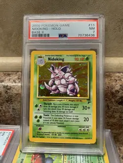 Base Set 2 Nidoking PSA 7 Holo 11/130 Pokemon Fresh Slab!! - Image 4