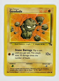 Pokemon TCG Geodude Fossil, Unlimited Common Card 47/62 LP Condition - Image 1