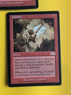 Gamble x2 rare sorcery MTG 2 Card. Urza's Saga. Old Vintage - Image 2