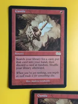 Gamble x2 rare sorcery MTG 2 Card. Urza's Saga. Old Vintage - Image 5