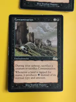 Contamination x2 Heavy play rare Enchntment MTG 2 Card. Urza's Saga. Old Vintage - Image 2