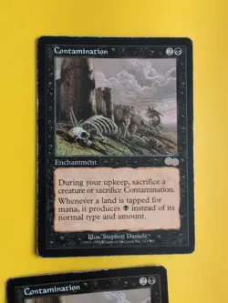Contamination x2 Heavy play rare Enchntment MTG 2 Card. Urza's Saga. Old Vintage - Image 4