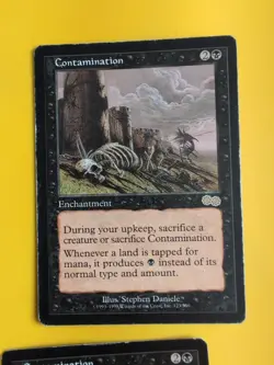 Contamination x2 Heavy play rare Enchntment MTG 2 Card. Urza's Saga. Old Vintage - Image 5