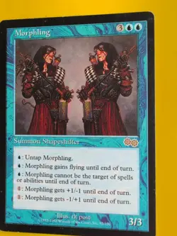 Morphling. rare Summon shapeshifter MTG Card. Urza's Saga. Old Vintage - Image 2