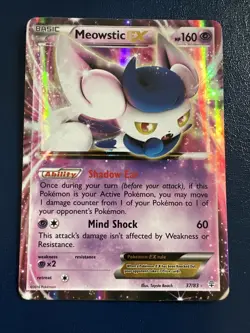 Generations 37/83 Meowstic EX Rare Holo EX Mint Pokemon Card - Image 1