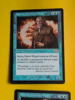 Barrin, Master Wizard x2. rare summon legend MTG 2 Card. Urza's Saga.Old Vintage - Image 3