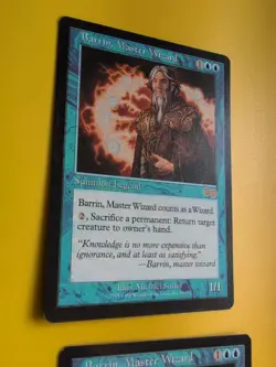 Barrin, Master Wizard x2. rare summon legend MTG 2 Card. Urza's Saga.Old Vintage - Image 4