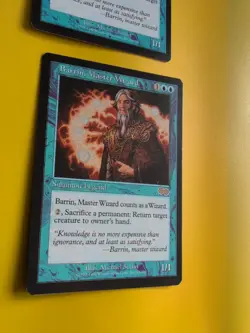 Barrin, Master Wizard x2. rare summon legend MTG 2 Card. Urza's Saga.Old Vintage - Image 5